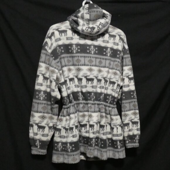 Vintage | CABIN CREEK | medium | Hooded Fleece Anorak Zip-Up Jacket - Picture 3 of 16